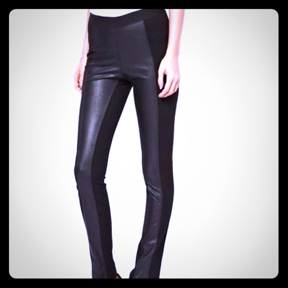 Modern BCBGMAXAZRIA FAUX LEATHER PANEL Leggings